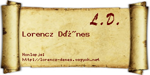 Lorencz Dénes névjegykártya