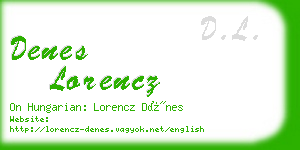 denes lorencz business card